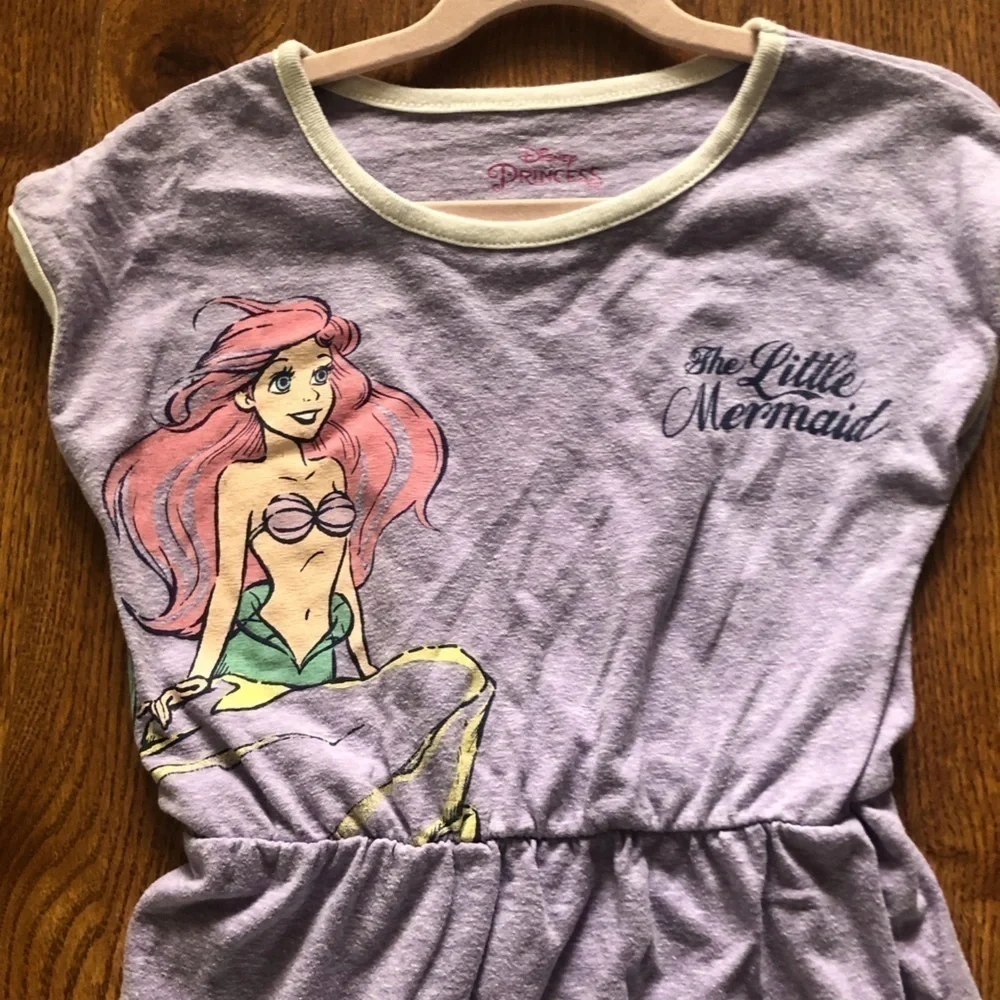 Disney Princess purple little mermaid tee dress in size S (6/6x)